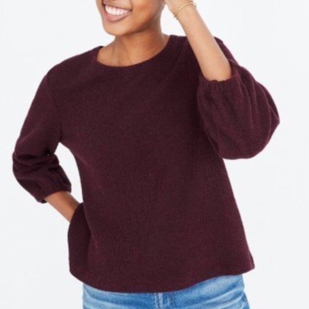 Madewell Oxblood/Maroon Bell Sleeved Sweater S